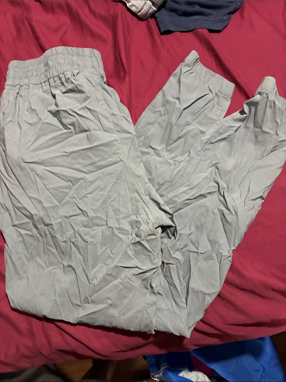 Light Gray Men's Elastic-Waist Casual Pants